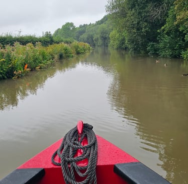 a boat on a river with a rope tied to a rope