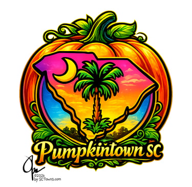 Cartoon logo for Pumpkintown SC by Opa