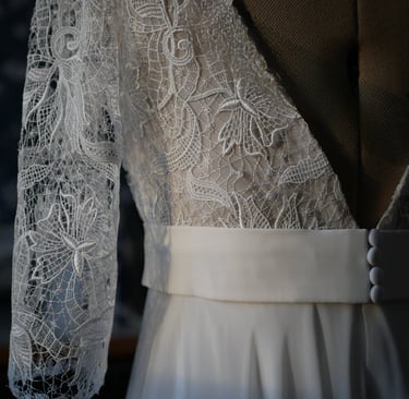 Robe de mariée en dentelle Blanc Muguet