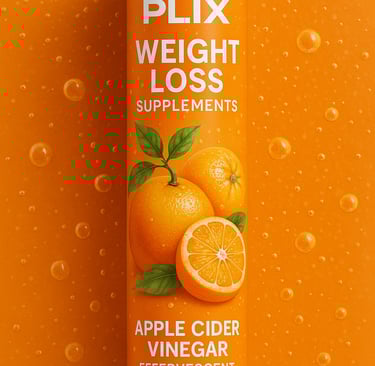 Plix weight loss products including apple cider vinegar effervescent tablets