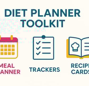 Overview infographic of Diet Planner Toolkit features