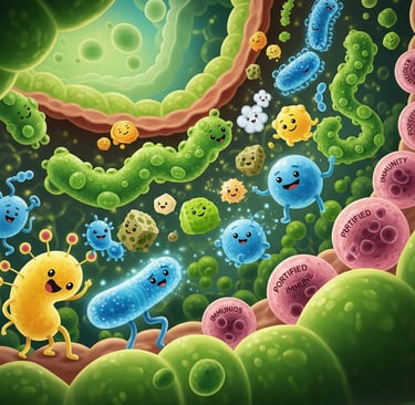 "Illustration of probiotics supporting a healthy gut."