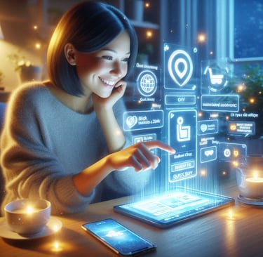 Una mujer descubriendo la importancia de las páginas web