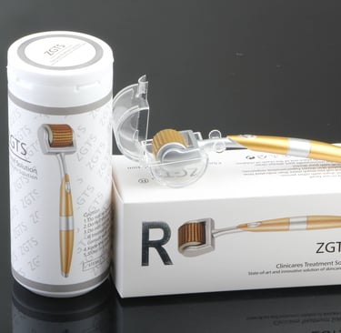 microneedling, dermarollers in een gouden kleur