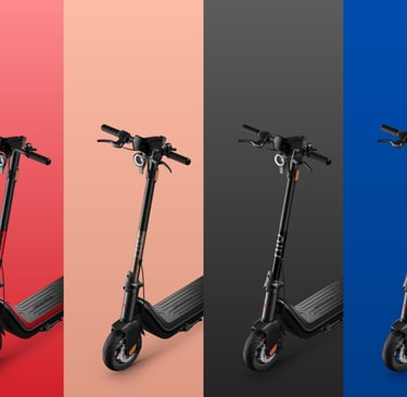 a scooter scooter with four different colors