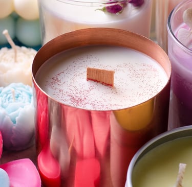 Handmade candle created by Indian artisans using natural materials