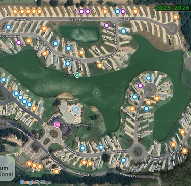 Map Showing Elite, Premium, and Traditional sites for 2025-2026 Rentals