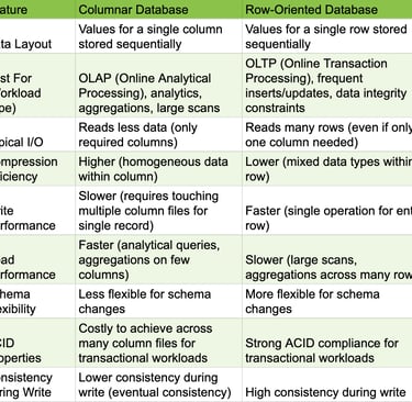 Columnar vs. Row-Oriented Databases: A Comparative Overview
