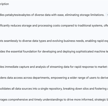 Table 2: Key Strategic Advantages of Data Lakes