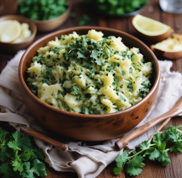 A vibrant dish showcasing the fusion of Puerto Rican and soul food ingredients.