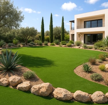 Suni Çim Su Tasarruflu Bodrum Bahçe PEyzaj