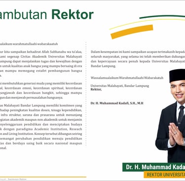 Dr. H. Muhammad Kadafi,S.H.,M.H. Rektor Universitas Malahayati