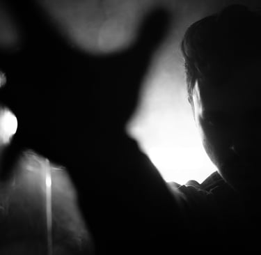 Shadowy killer image representing the Slasher Edition of Trivia from the Grave