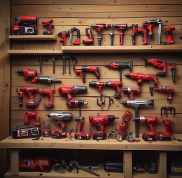 a corded drill and a corded drill on the ground