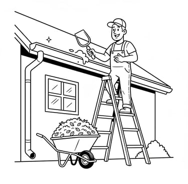 a man is painting a house with a wheelbar