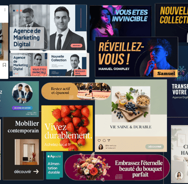 supports visuels digitaux et réseaux sociaux