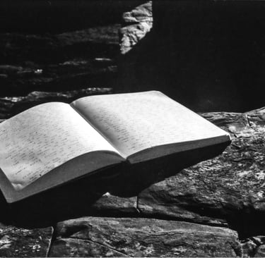 a tactile journal on natures desk - a cliff edge
