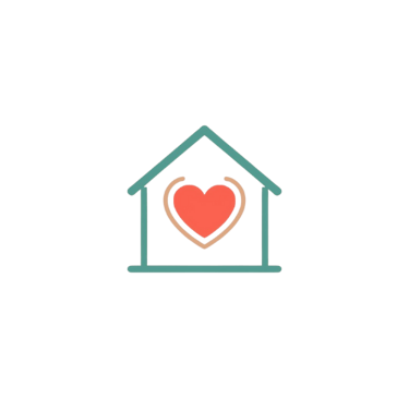 a house with a heart in the middle of it