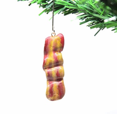 a bacon christmas tree ornament