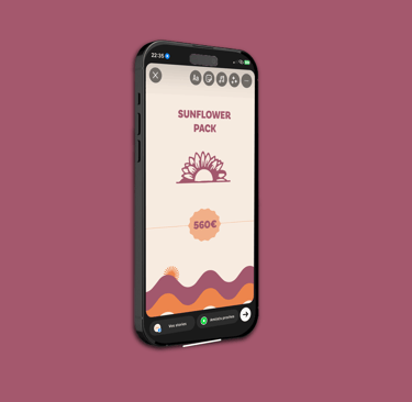 iPhone affichant le Sunflower Pack de Julietta Studio