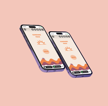 iPhone affichant le Sunshine PAck de Julietta Studio