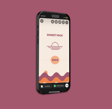 iPhone affichant le Sunset Pack de Julietta Studio