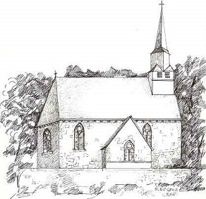 Eglise de Loyers-Namur au XVIe siècle. Dessi d'André degrune