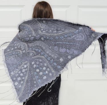 nuno felted wool shawl with lamination