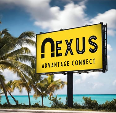 Nexus Advantage Connect Billboard in the Bahamas. Showing the digital age of Bahamas Advertising
