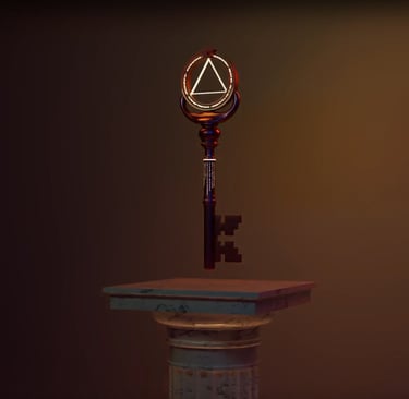 a keychaik with a keyhole in the middle of it
