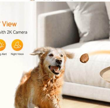 Pet Monitoring Device, Treat Dispenser, and 360° View Pet Security Camera