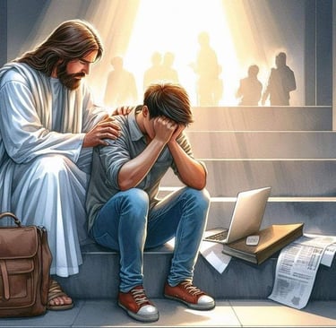 God guiding a man