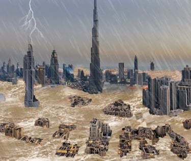 Crazy Flooding and Thunderstorm hit Dubai, UAE