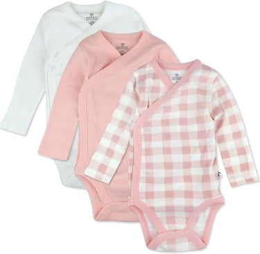 Baby onsie wrap style with snaps pink