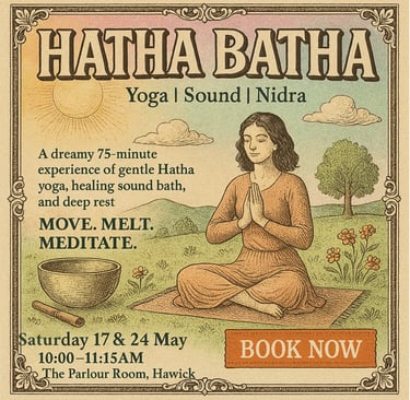 a poster for a yoga class