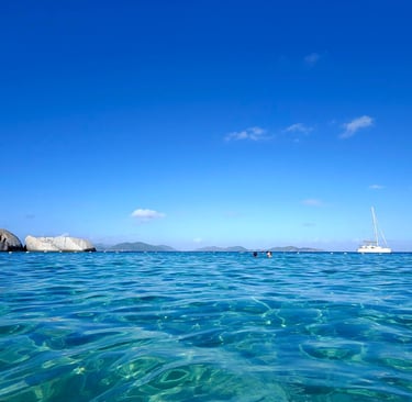 Caribbean waters with a catamaran