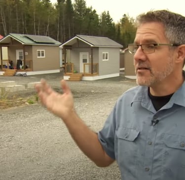 Millionaire builds tiny home community to help aleviate homelessness in Fredericton. 