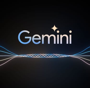 a close up of a germini logo on a black background