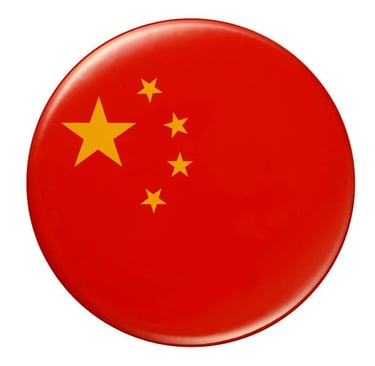 a button with a flag of china