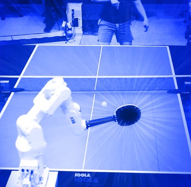 google depmind ai robot play tennis