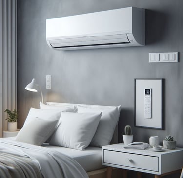 a bedroom with a bed and a white bed