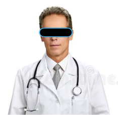 Blindfolded doctor