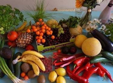 A selection of fruits and vegetables