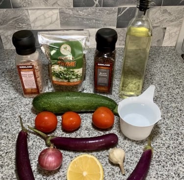The ingredients I used to cook the ratatouille