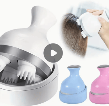 a woman is using a hair dryer