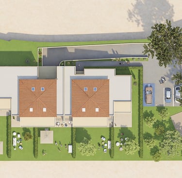 Un plan 3D vue du dessus en architecture 3D