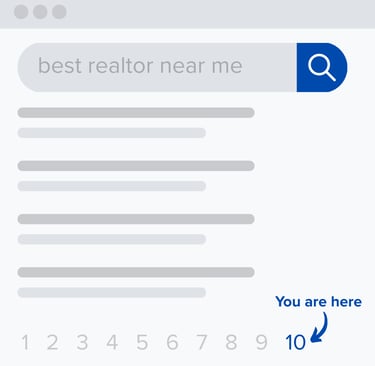 ranking poorly in Google search for "best realtor near me"