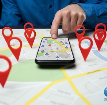 Google local map pack showing apartment listings ranking in search results