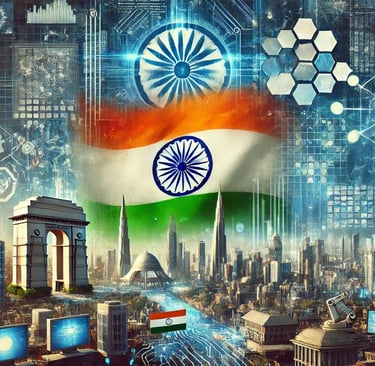 Flag of India in the world of global technology landscape