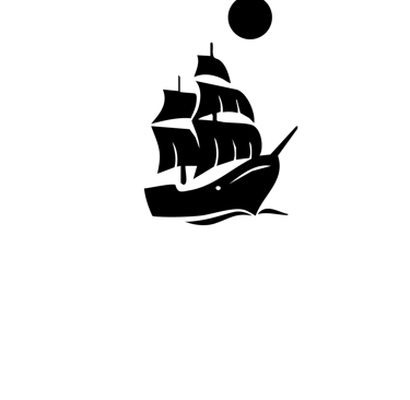 a logo for a band of people with a ship in the background